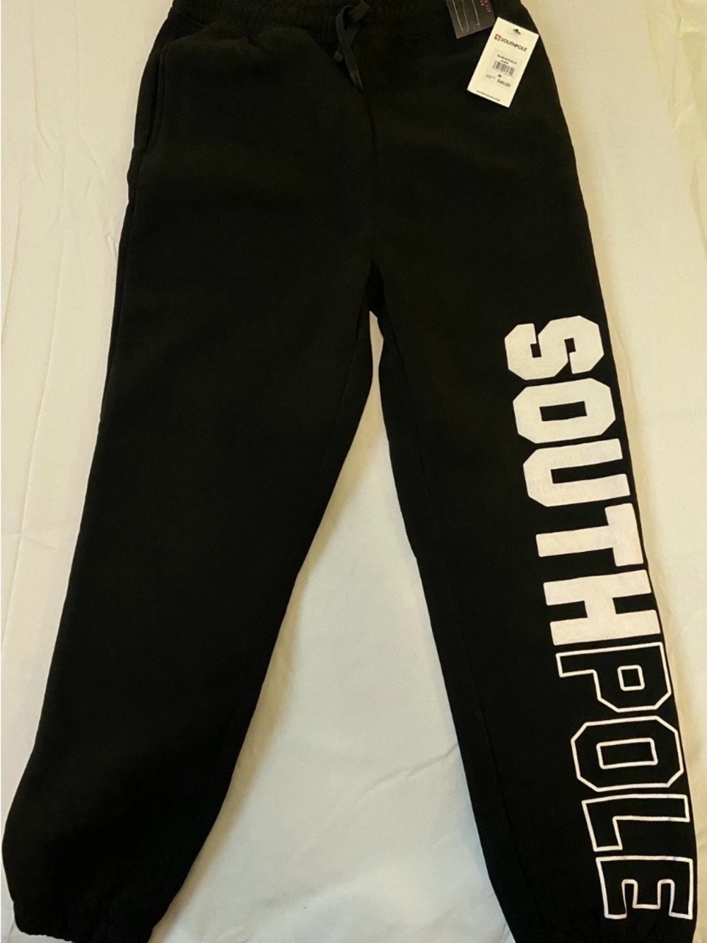 South Pole Black Sweatpants with White Side Logo